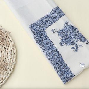 ترمة النسيج نقشة صغيرة ابيض