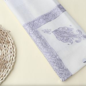 ترمة النسيج نقشة صغيرة ابيض