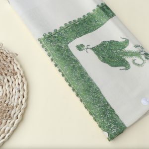 ترمة النسيج نقشة صغيرة ابيض