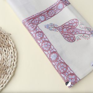 ترمة النسيج نقشة صغيرة ابيض